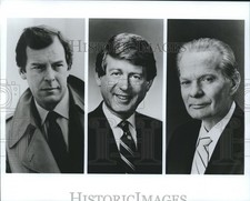 1987 Press Photo Peter Jennings, Ted Kopppel, David Brinkley in ABC Special. picture