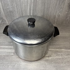 VTG 1801 Revere Ware Copper Bottom 8 Qt Stock Pot with/Lid Clinton Ill. USA picture