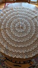 Beautiful Ivory Handmade Bobbin Lace Round Tablecloth 23