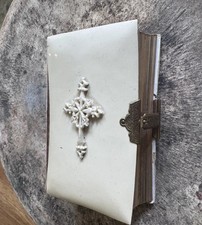 Celluloid Prayer Book 1873 Vintage German Golden foil and Clasp Catholic prayers picture