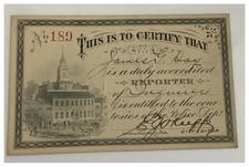 Antique 1924 Reporter Press Pass-Philadelphia Inquirer/Police Dept #189 - 4x2½” picture
