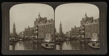 Photo:Amsterdam Holland 1909 Singel Canal Sophias Plein Mint Tower picture