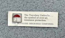 Vintage Travelers Insurance Company Lapel Pin Red Umbrella Logo Tie Tack picture