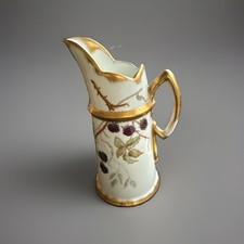 Antique T&V Limoges France Hand Painted Blackberry Porcelain Tankard Pitcher picture