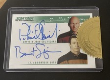 Patrick Stewart + Brent Spiner Double Autograph Star Trek TNG Quotable  picture