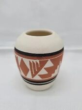 Pottery Jar Vase Native American Signed Handpainted Earthtone Colors 3.5