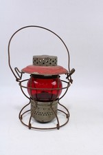 Antique Handlan St. Louis Lantern w/ Red Cast Globe Kerosene picture