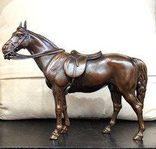 Vintage Bronze Statue English Horse with Double Reins Jennings Bros – 1940s picture