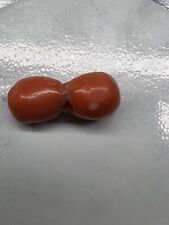 Antique Natural Red Coral Carved Dorje Bead 12.5 X 5.7 mm Collectible Artifact picture