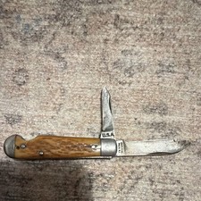 Imperial Prov. R.I. U.S.A. Electricians Pocket Knife 2-Blade 3.75-inch Vintage picture