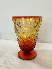 Bryce El Rancho Amberina Footed Glass Tumbler Flame Mid Century picture