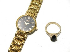Daimler Chrysler 25 Year Anniversary Versailles Watch & 10K Gold Ring Black Opal picture