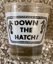Down the Hatch Clear Double Sided Shot Glass Seahorse Beach Decor picture