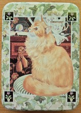 Vintage Brushcreek Creative Vivian Boswell Cat Tin 5.25 x 7.25 x 2.25 picture