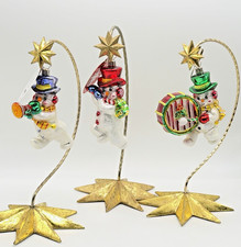 Christopher Radko On the Snowbeat Snowman Band Lot of 3 Christmas Ornaments 2005 picture