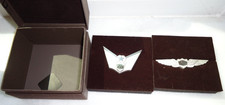 Vtg-80s Air Wisconsin Airlines Pilot Hat Badge & Crew Wings Insignia Set OB CTO picture