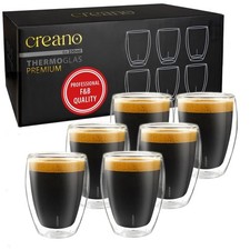 Creano Premium Double-Walled Drinking Glasses 9oz / 250 ml - Set of 6 - Profe... picture