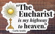 Blessed Carlo Acutis,(Apostle of the Eucharist) Eucharist Sticker,  New #PC-122 picture