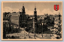 Vintage Amsterdam City View Postcard 1953 - Historic Architecture & Street Scene picture