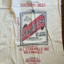 Weilwood Inc Southern Best Bellmar NC 3 Feed Sack Panels Fabric Vintage picture