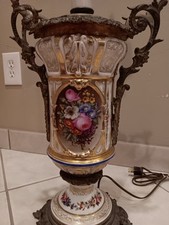 Beautiful Victorian Hinks & Sons Porcelain Sevres Bronze Antique Electric Lamp picture