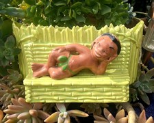 Vintage Gilner Happy Cannibal Tiki Planter Mid Century Hawaiian Pottery picture