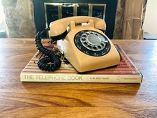 Vintage ITT WORKING Rotary Dial Telephone, Black & Tan  Desk Phone picture