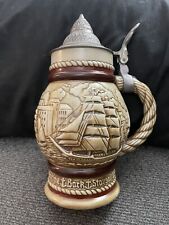AVON Tall Ships Ceramic Stein ~ Handcrafted In Brazil 1982  picture