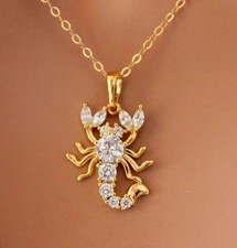 2Ct Round Cut Lab-Created Diamond 14K Yellow Gold Plated Scorpio Women Pendant picture