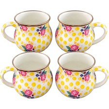Vintage Retired MacKenzie Childs Enamel Buttercup Floral Exceedingly Rare Cups picture