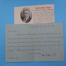 WILLIAM DEAN HOWELLS Author TYPED LETTER 1902 HAND SIGNED Autograph picture