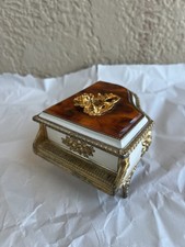 Vintage Sankyo Japanese Grand Piano Music and Trinket Box Gold Tone - Works picture