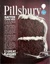 1968 Pillsbury Cake Mix Original Vintage Advertisement Chocolate Print Ad picture