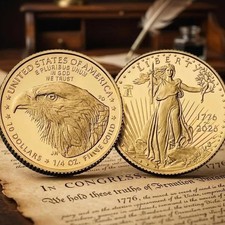 USA 250th Anniversary Gold Coin 1776-2026 Liberty Eagle Commemorative Gift USA picture