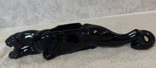 Vintage MCM 1950's Prowling Black Panther Jaguar 15” Ceramic Planter picture