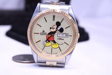 President Style Mouse Watch by Lorus for Disney; Gold & Silver Band picture