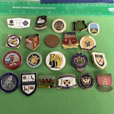 20 bowling club associations pin badges vintage bowls  picture