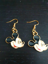 Disney Mickey Mouse dangle earrings gold tone hook ear wires picture