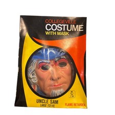 Collegeville Uncle Sam Costume Kids Large 12-14 Red White Blue Vintage 70s USA picture