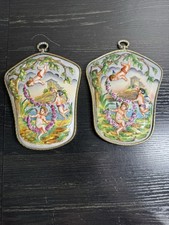 Capodimonte plaques with three angels or cupids. Italy, c.1880 picture