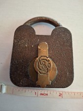 Antique Late 19th Early 20th Sargent & Company (S.C. & CO) Wrought Iron PADLOCK picture