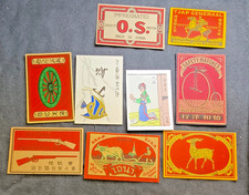 9 Vintage Asian Matchbox Labels China Japan Hong Kong Thailand Macau (L5) picture