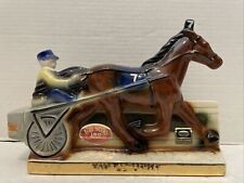 Vintage/Pre-Owned*Ezra Brooks Harness Track Horse/Jockey Racing Ceramic Decanter picture