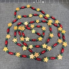 96” vintage wooden star christmas garland picture
