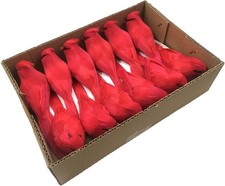 12 PCS Red Cardinals Ornaments Birds Christmas Cardinal Clip for  picture