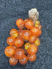 Lucite Acrylic Grapes Cluster Amber Orange Vintage MCM 40+ picture