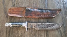 VINTAGE MEXICO FIGURAL KNIFE CONQUISTADOR HELMET COMBAT FIGHTING DAGGER picture