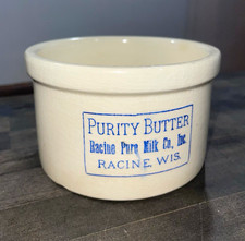 Vintage Red Wing Stoneware Advertising Purity Butter Crock - Racine, Wisconsin picture
