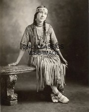 1908 BEAUTIFUL INDIAN GIRL PRINCESS TSIANINA WILD FLOWER REDFEATHER 8X10 PHOTO picture