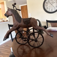 Hard Plastic And Cast Iron Horse With Real Leather Seat. I’ve Had It For 36years picture